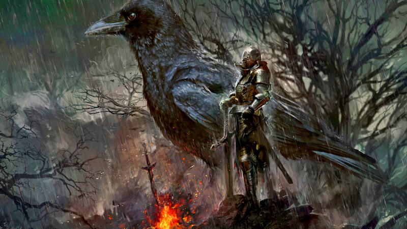 Knight with Giant Crow