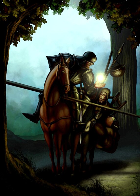 Knight with glowing orb