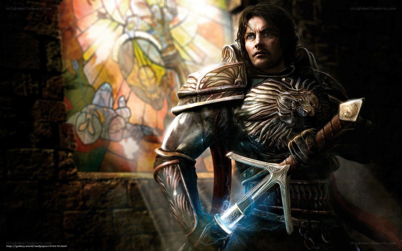 Knight with glowing sword