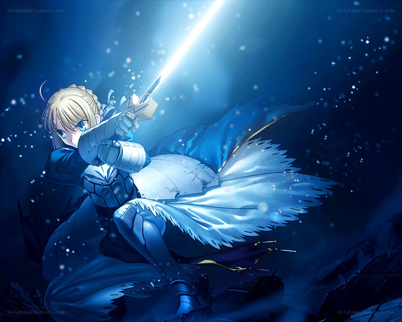 Knight with glowing sword