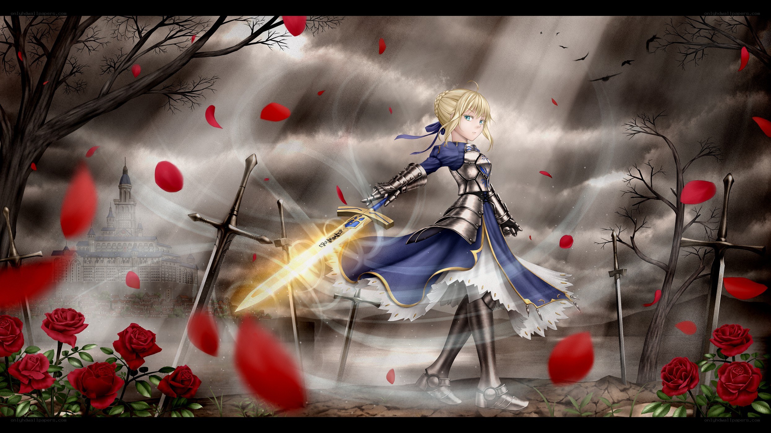 Knight with glowing sword