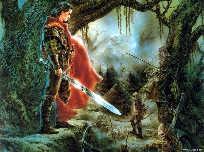 Knight with Glowing Sword — Green