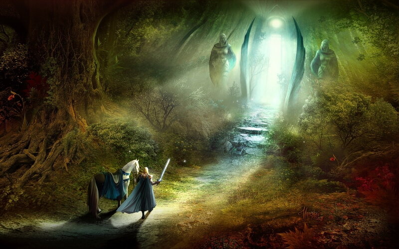 Knight with Horse in Forest