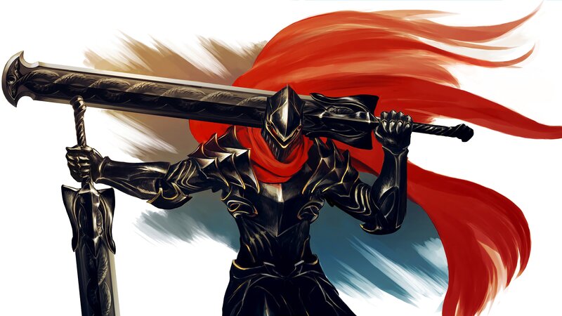 Knight with Large Sword — Black