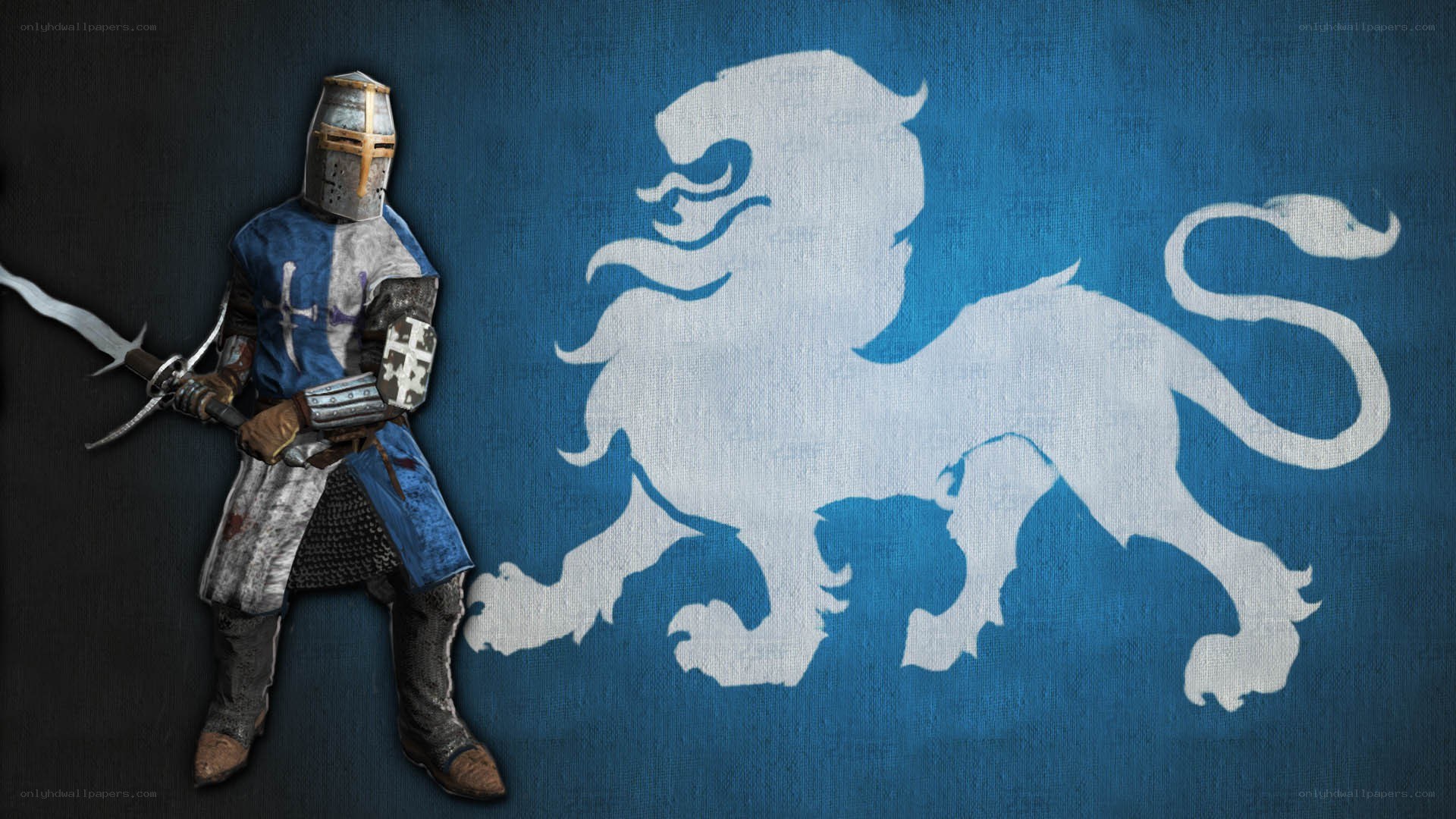 Knight with lion emblem