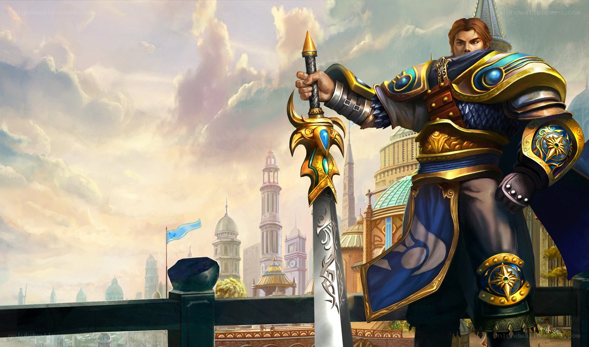 Knight with ornate sword