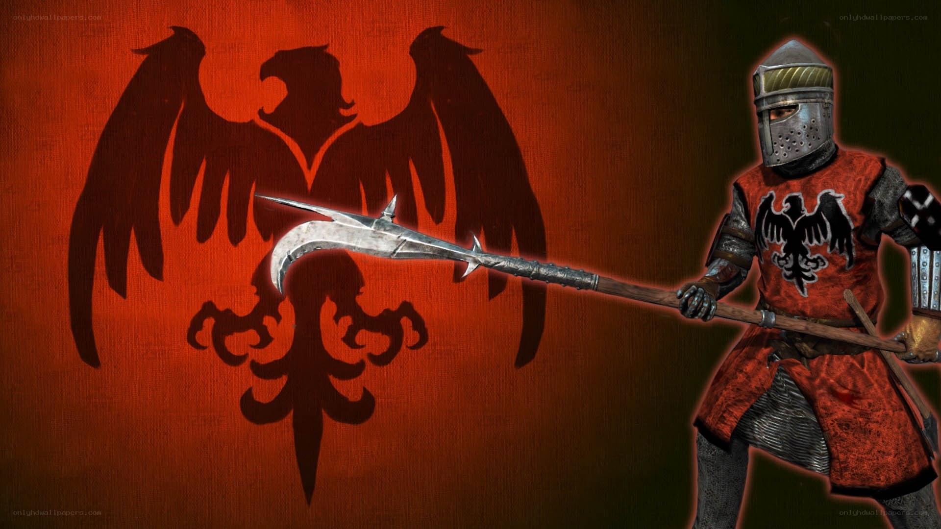 Knight with polearm and eagle emblem