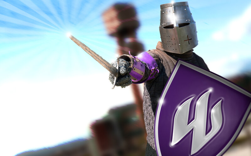 Knight with purple shield