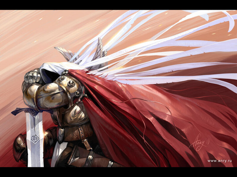 Knight with red cape