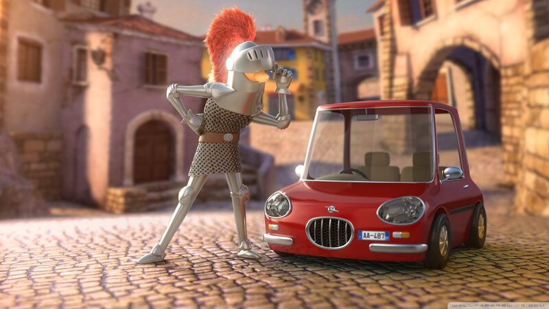 Knight with Red Car