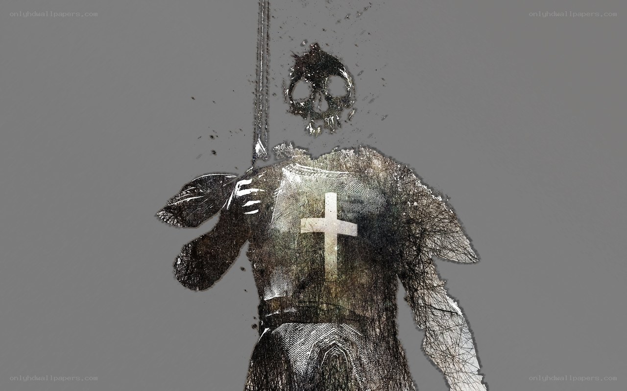 Knight with skull and cross