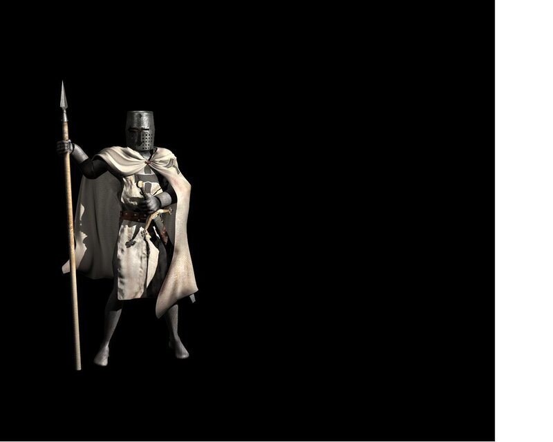 Knight with spear and cloak