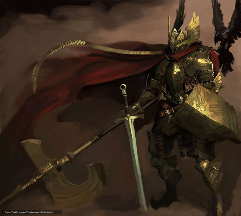 Knight with sword and axe