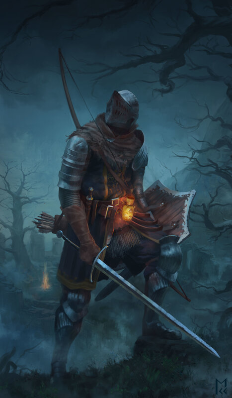 Knight with Sword and Bow
