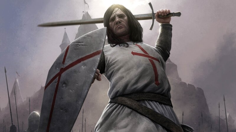 Knight with Sword and Shield — Gray