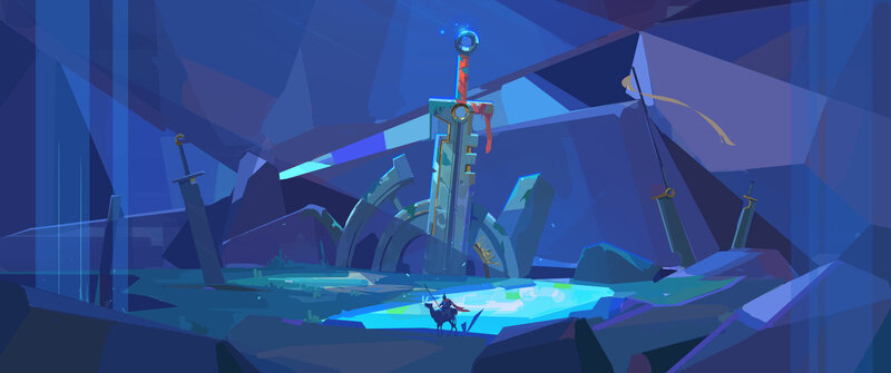 Knight with Sword — Blue