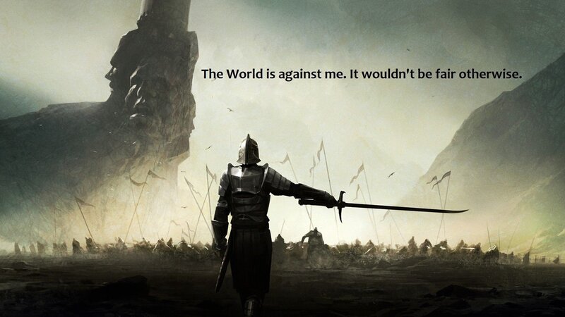 Knight with Sword — Gray, Dramatic, Digital Art