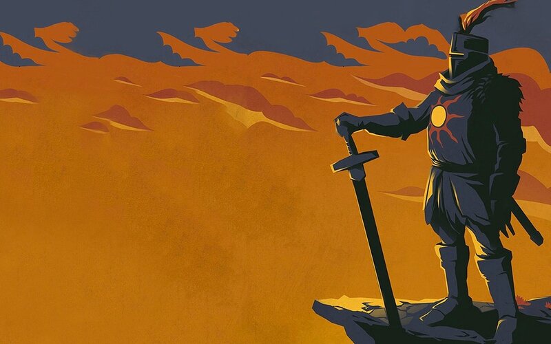 Knight with Sword — Orange, Dramatic