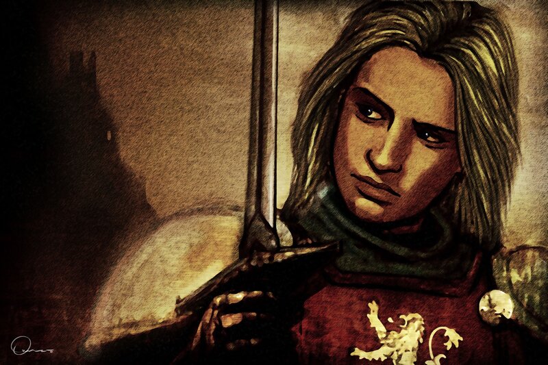 knight with sword portrait