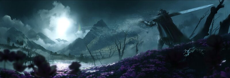 Knight with Sword — Purple