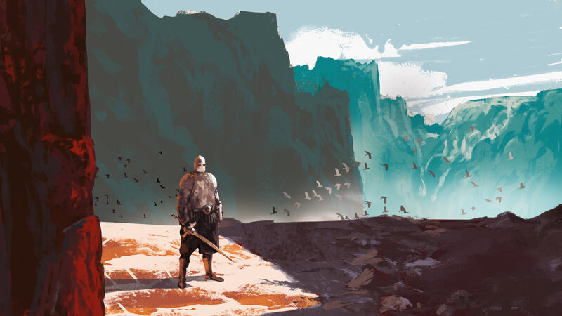 Knight with Sword — Teal