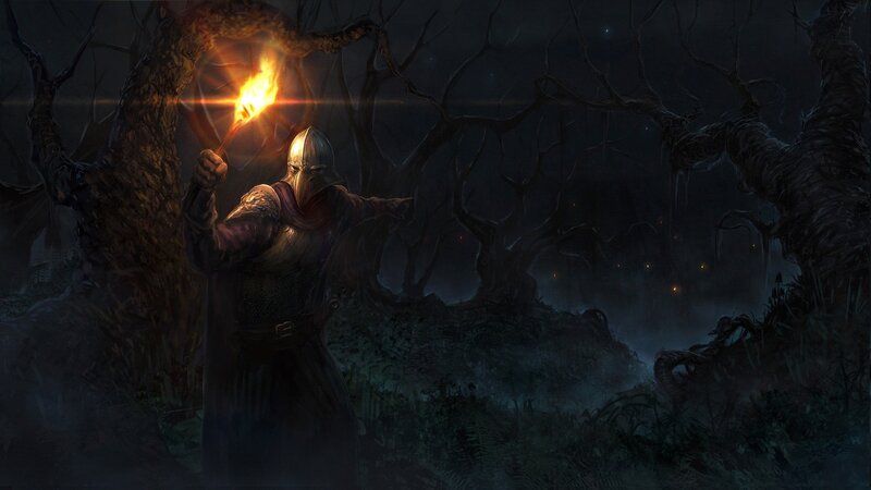 Knight with Torch — Black
