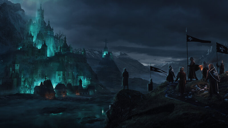 Knights Approaching Castle