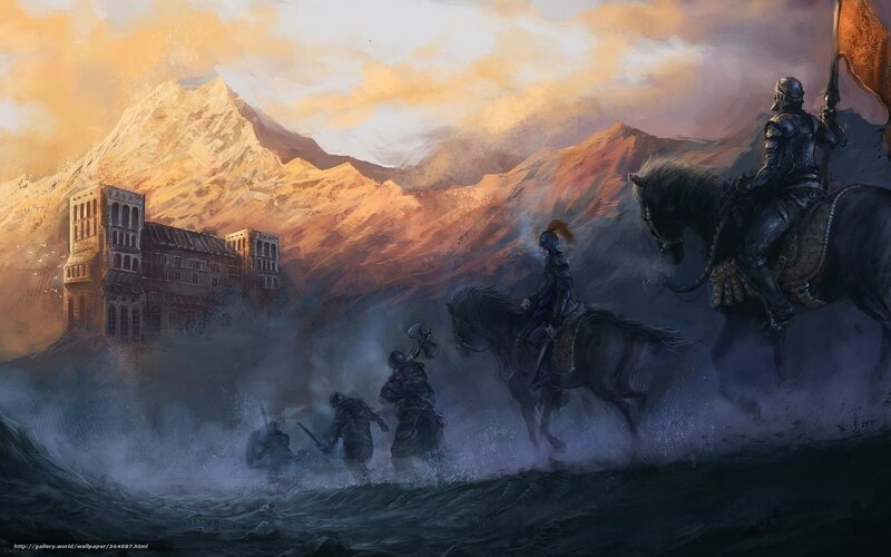 Knights crossing a river