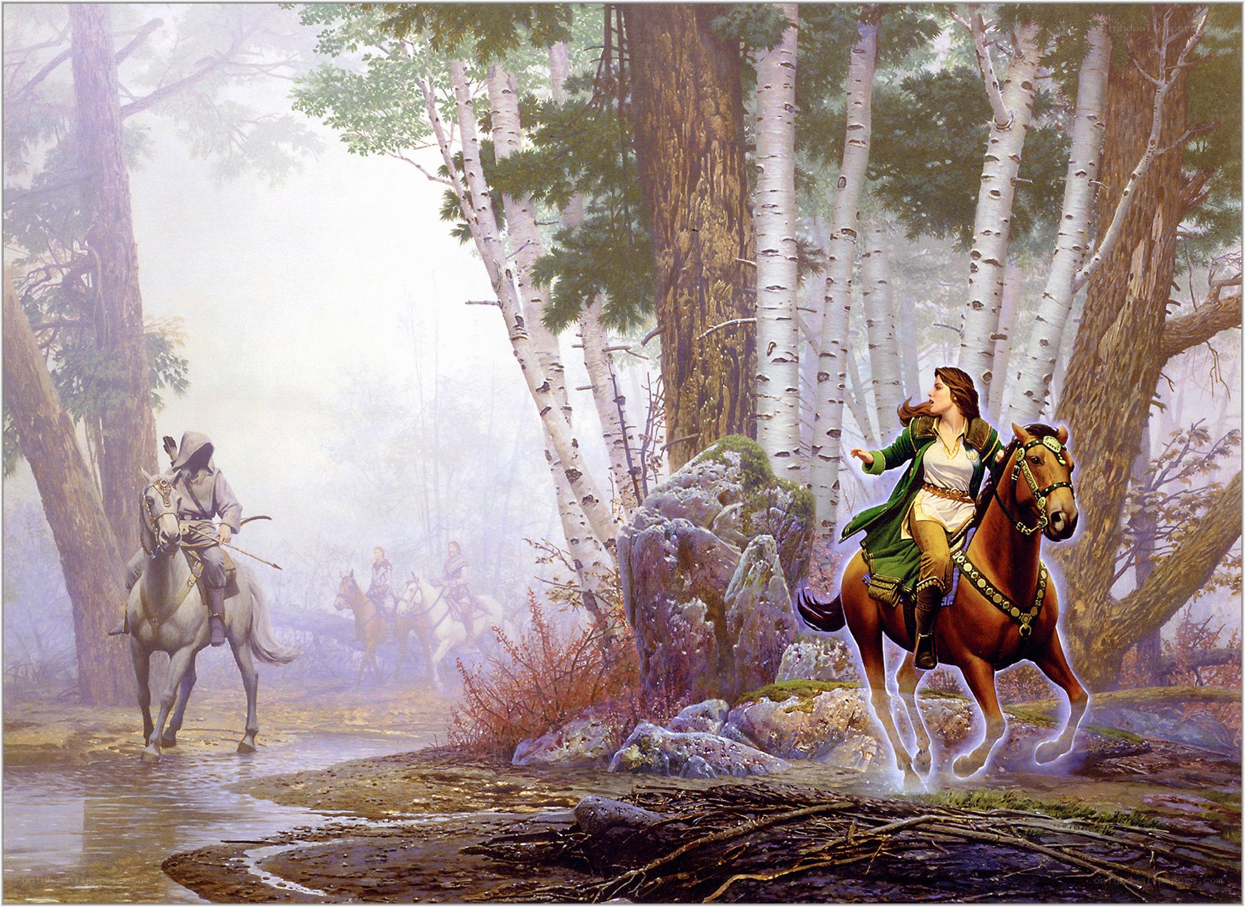 Knights in a misty forest