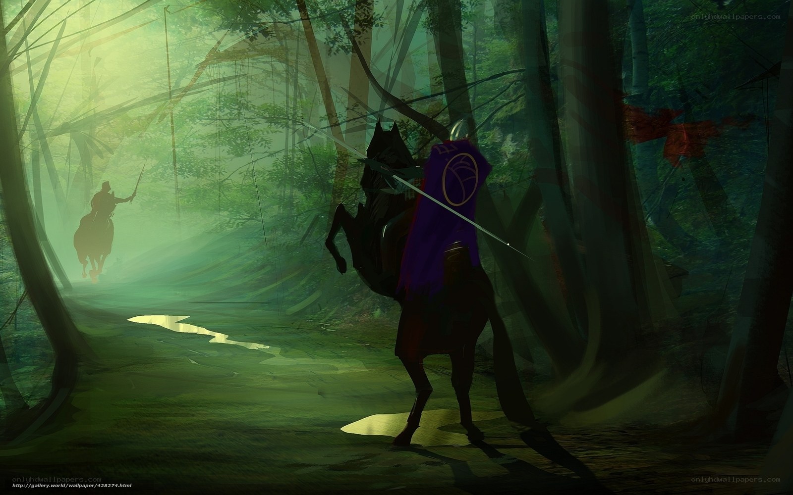 Knights in a misty forest