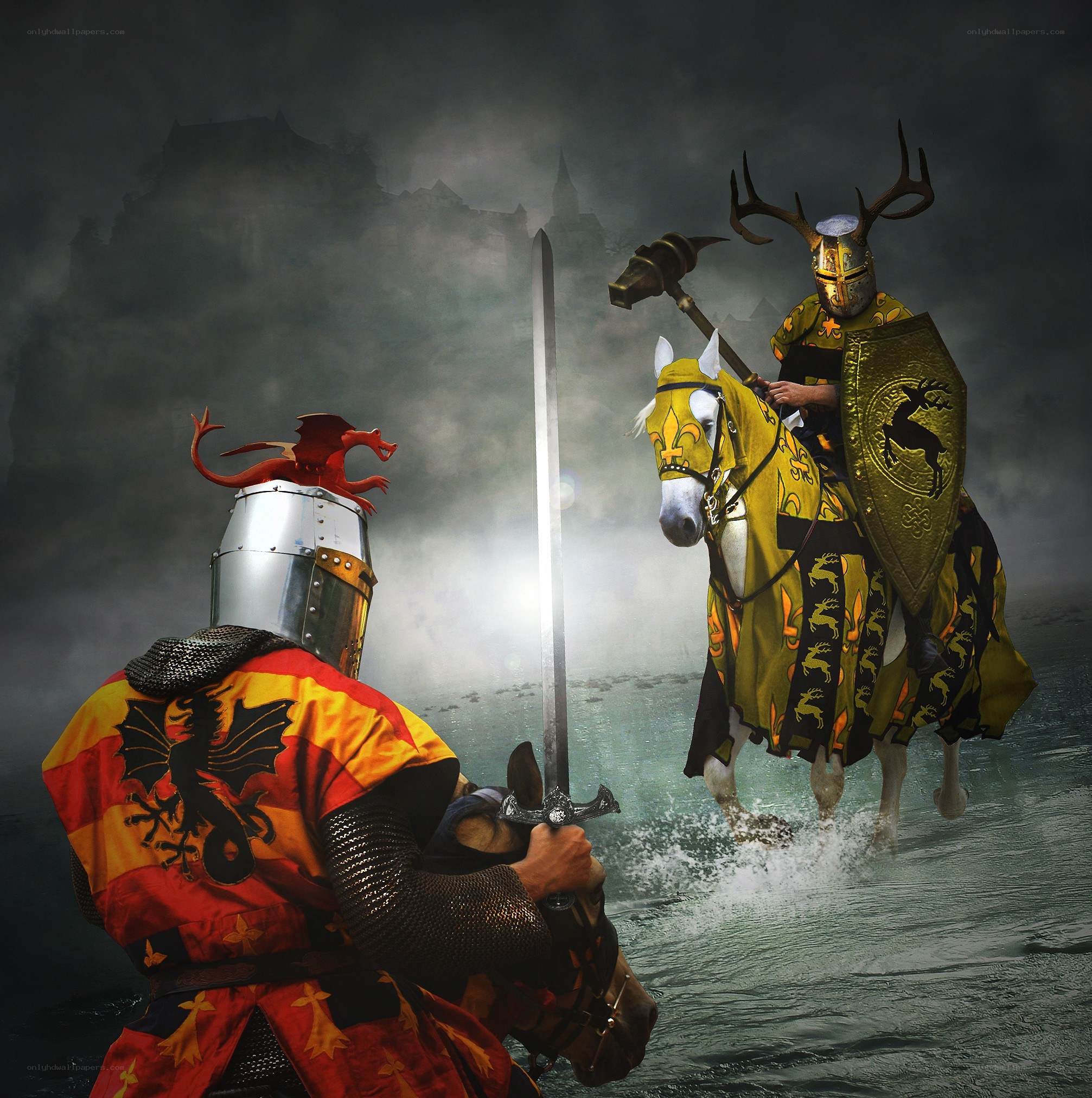 Knights in a mystical duel