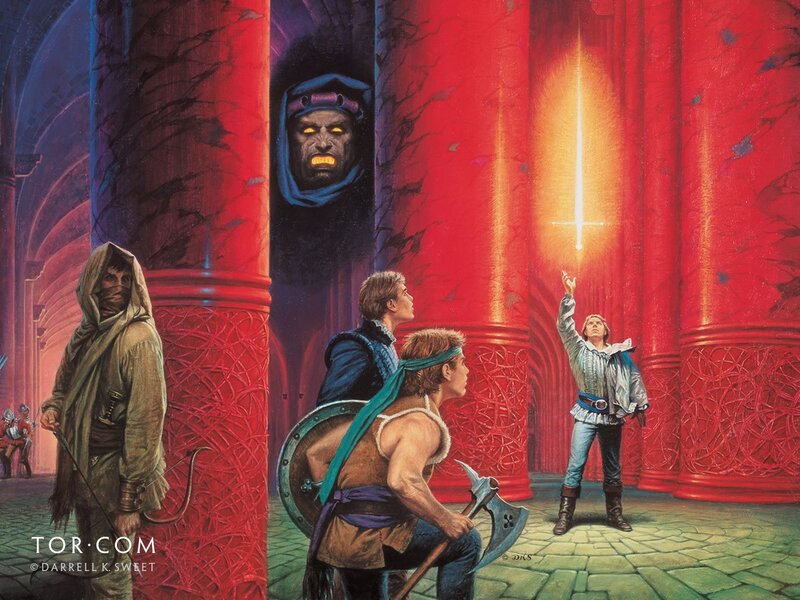 Knights in a red temple