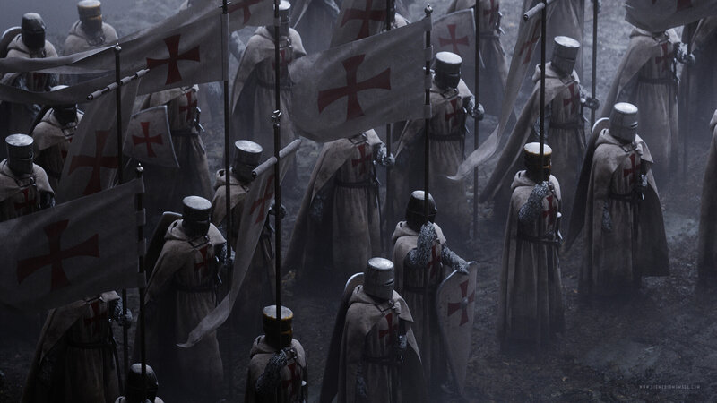 Knights in Armor — Gray, Dramatic, 3d Render