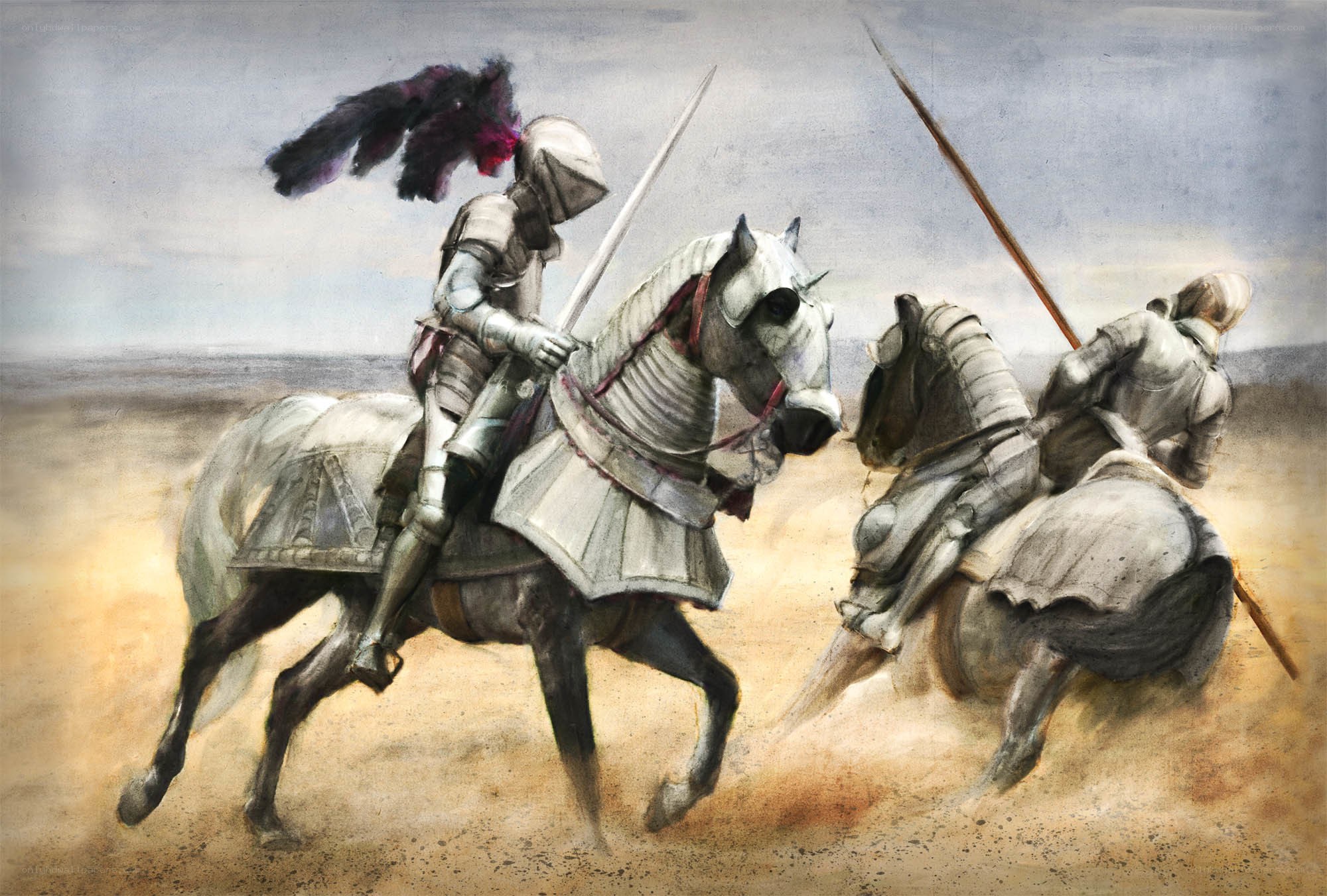 Knights in combat on horseback