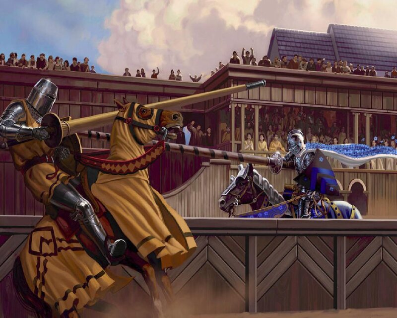 Knights Jousting in Arena