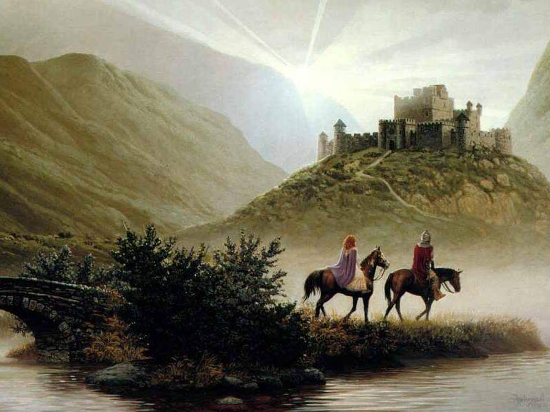 Knights near a castle