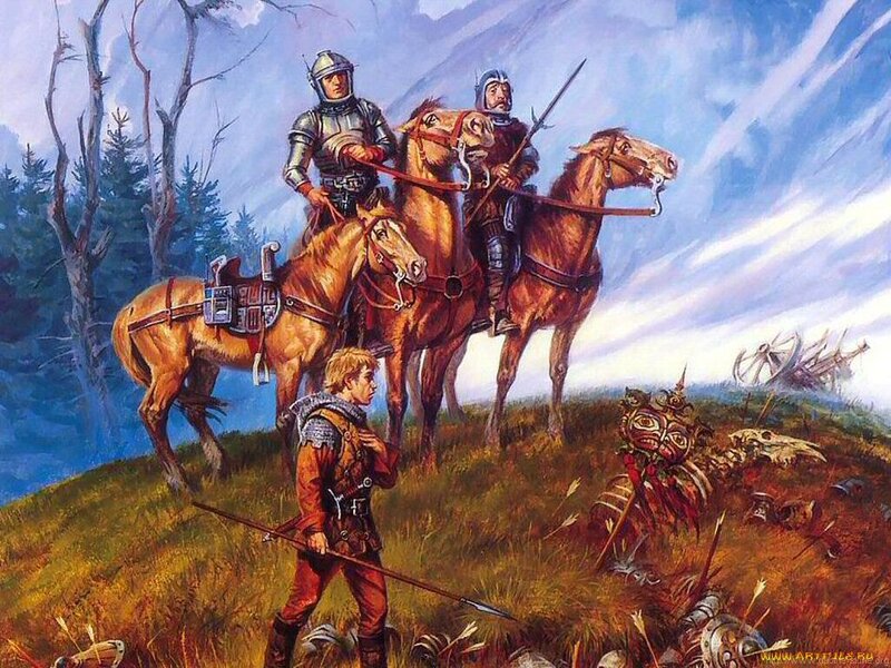 Knights on a battlefield