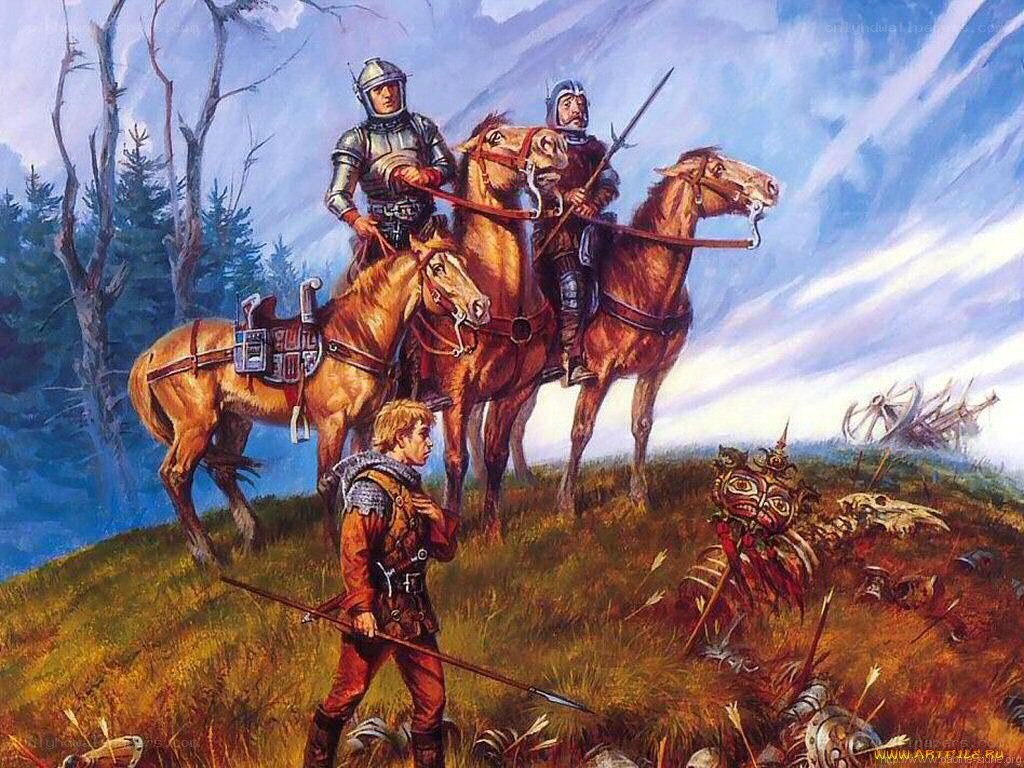 Knights on a battlefield