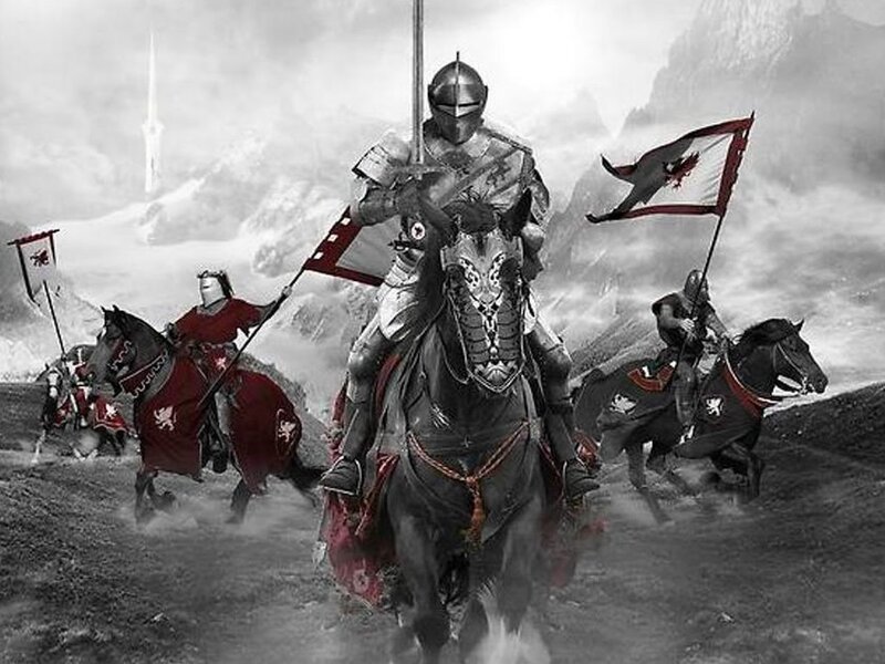 Knights on Horseback — Black, Dramatic