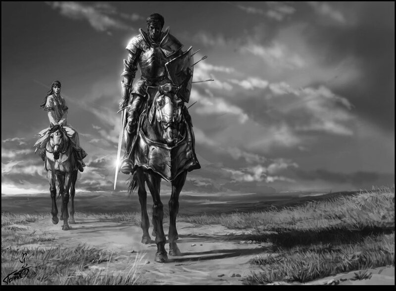 Knights on Horseback — Black