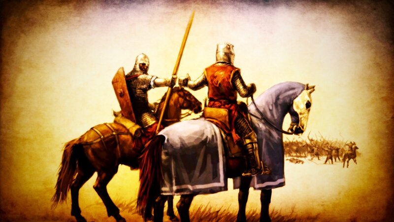 Knights on Horseback — Brown, Dramatic, Digital Art, Horses