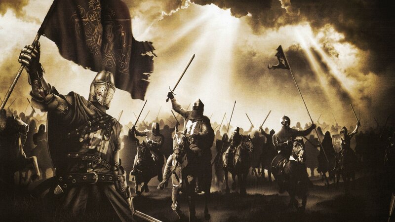 Knights on Horseback — Brown, Dramatic, Night