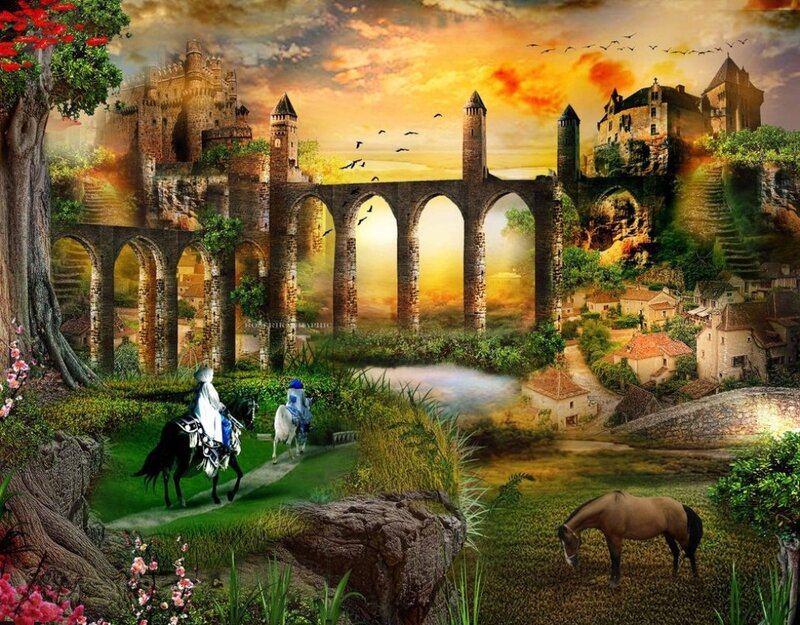Knights on Horseback — Golden