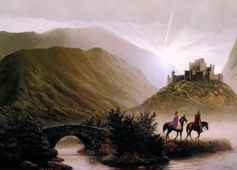 Knights on Horseback — Green, Dramatic, Morning