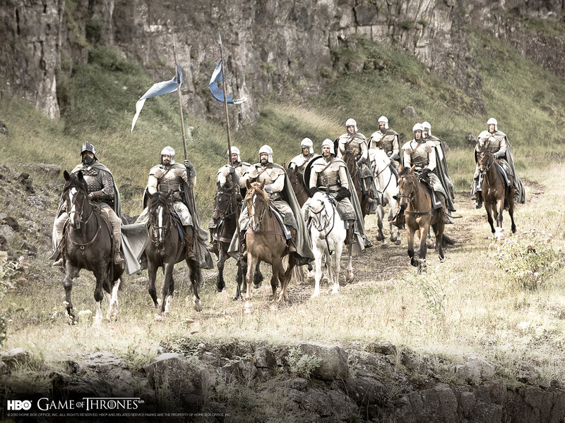 Knights on horseback in Game of Thrones