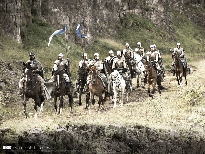 Knights on horseback in Game of Thrones