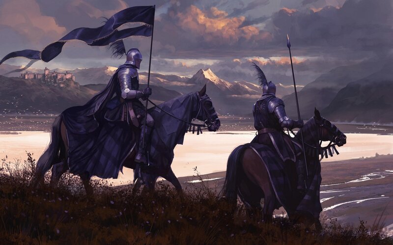 Knights on Horseback — Purple