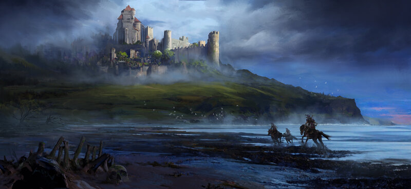 Knights on Horses — Blue, Dramatic