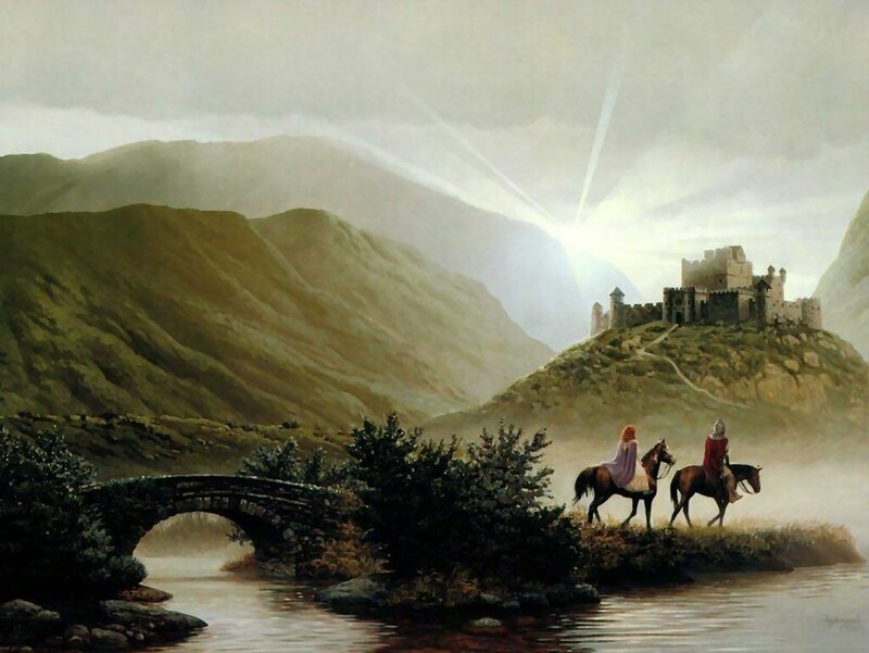 Knights on Horses — Green, Dramatic, Morning