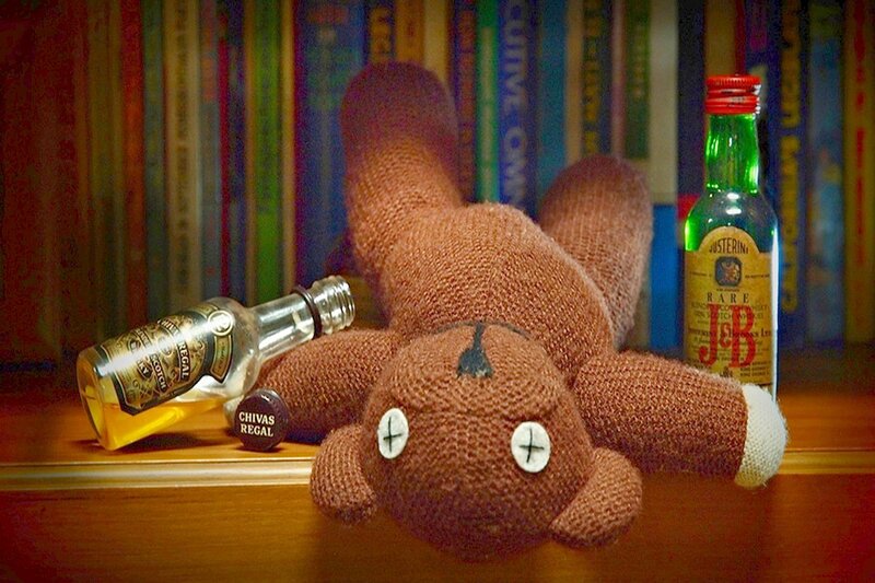 Knitted Bear on Shelf